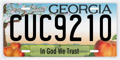 GA license plate CUC9210