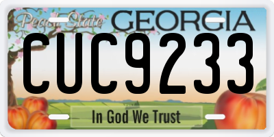 GA license plate CUC9233
