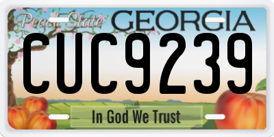 GA license plate CUC9239