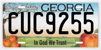 GA license plate CUC9255