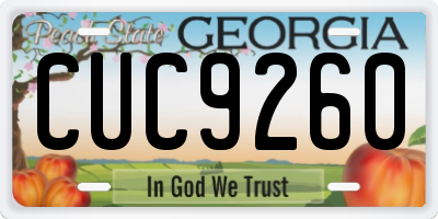 GA license plate CUC9260