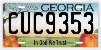 GA license plate CUC9353