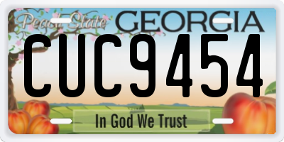 GA license plate CUC9454