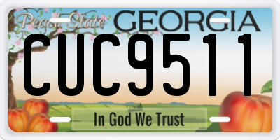 GA license plate CUC9511