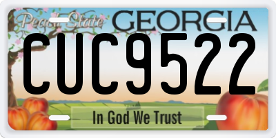GA license plate CUC9522
