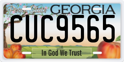 GA license plate CUC9565