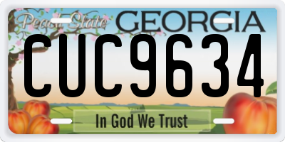 GA license plate CUC9634