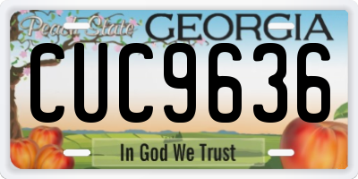 GA license plate CUC9636