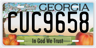GA license plate CUC9658