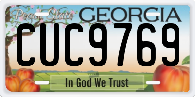 GA license plate CUC9769