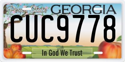 GA license plate CUC9778