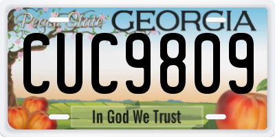 GA license plate CUC9809