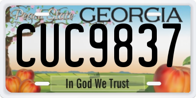 GA license plate CUC9837