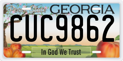 GA license plate CUC9862