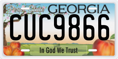 GA license plate CUC9866
