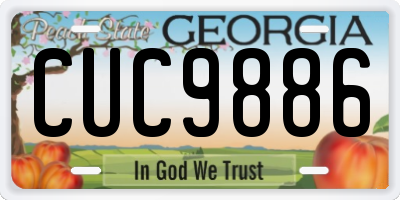 GA license plate CUC9886