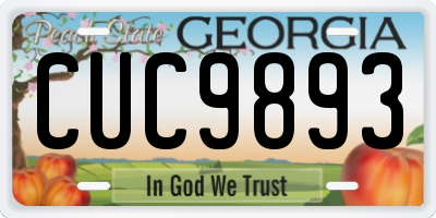 GA license plate CUC9893