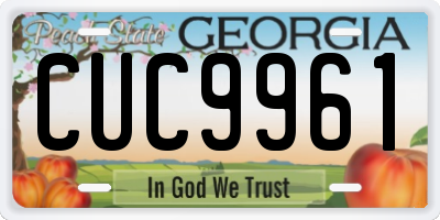 GA license plate CUC9961