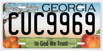 GA license plate CUC9969