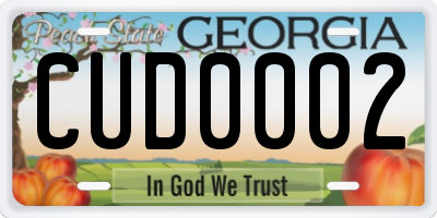 GA license plate CUD0002