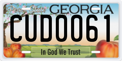 GA license plate CUD0061