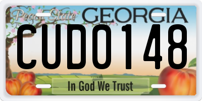 GA license plate CUD0148