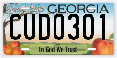 GA license plate CUD0301