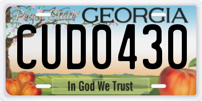 GA license plate CUD0430