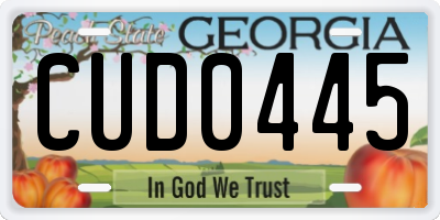 GA license plate CUD0445