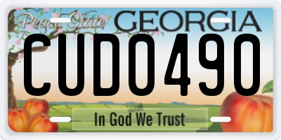 GA license plate CUD0490