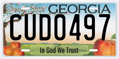 GA license plate CUD0497