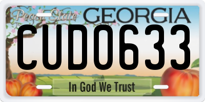 GA license plate CUD0633