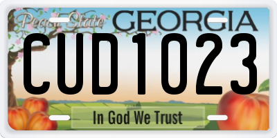 GA license plate CUD1023