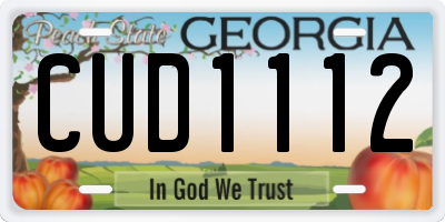 GA license plate CUD1112