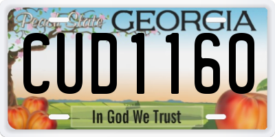 GA license plate CUD1160