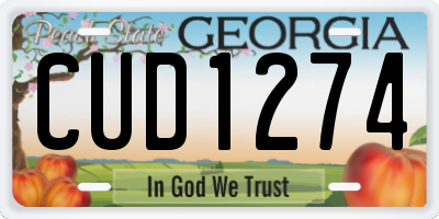 GA license plate CUD1274