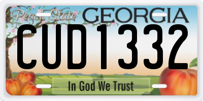 GA license plate CUD1332