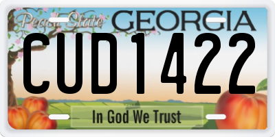GA license plate CUD1422