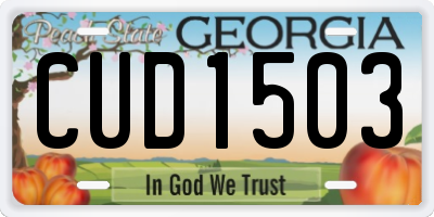 GA license plate CUD1503