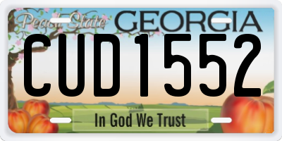 GA license plate CUD1552