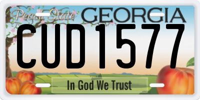 GA license plate CUD1577