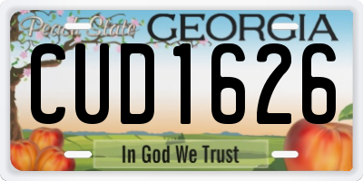 GA license plate CUD1626