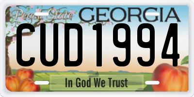 GA license plate CUD1994