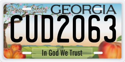GA license plate CUD2063