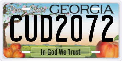GA license plate CUD2072