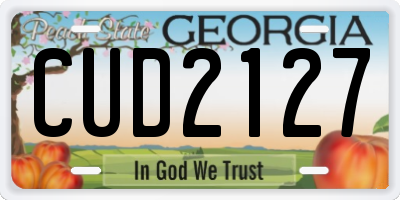 GA license plate CUD2127