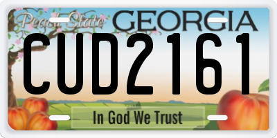 GA license plate CUD2161