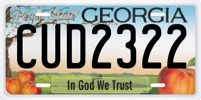 GA license plate CUD2322