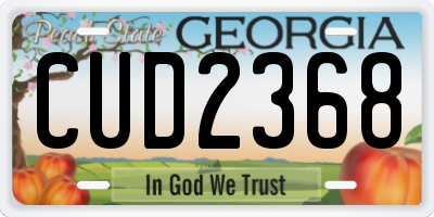 GA license plate CUD2368