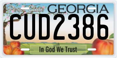 GA license plate CUD2386